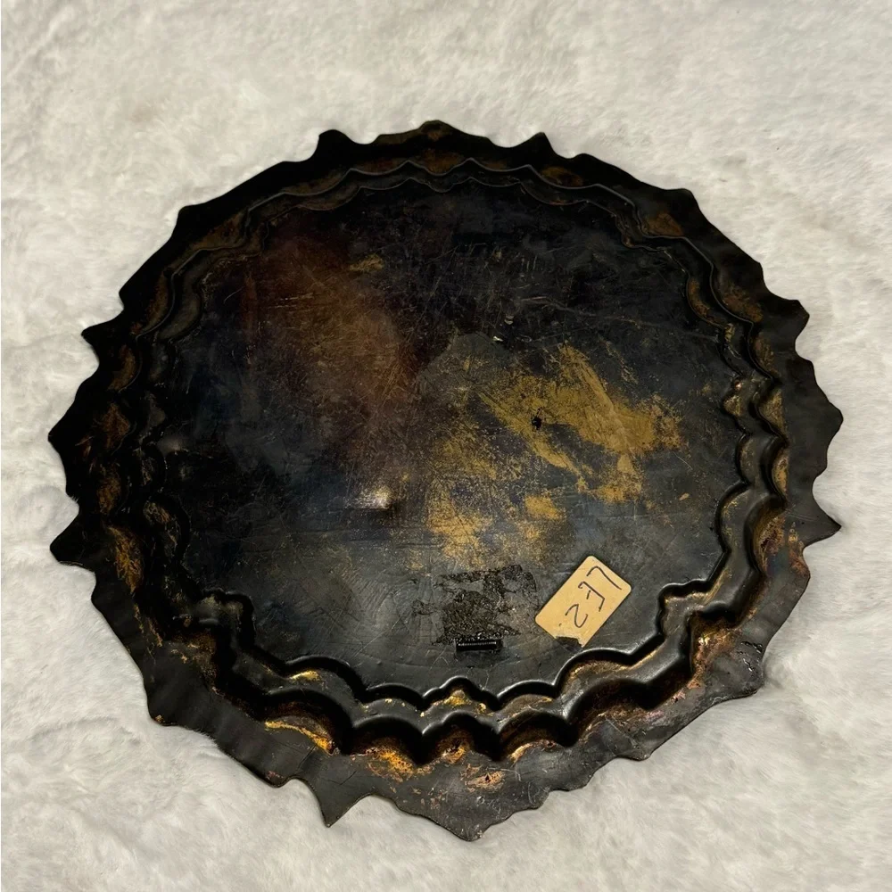 Decorative Vintage MCM Metal Brass Copper Wall Plate Egyptian Pharaoh Motif Rare